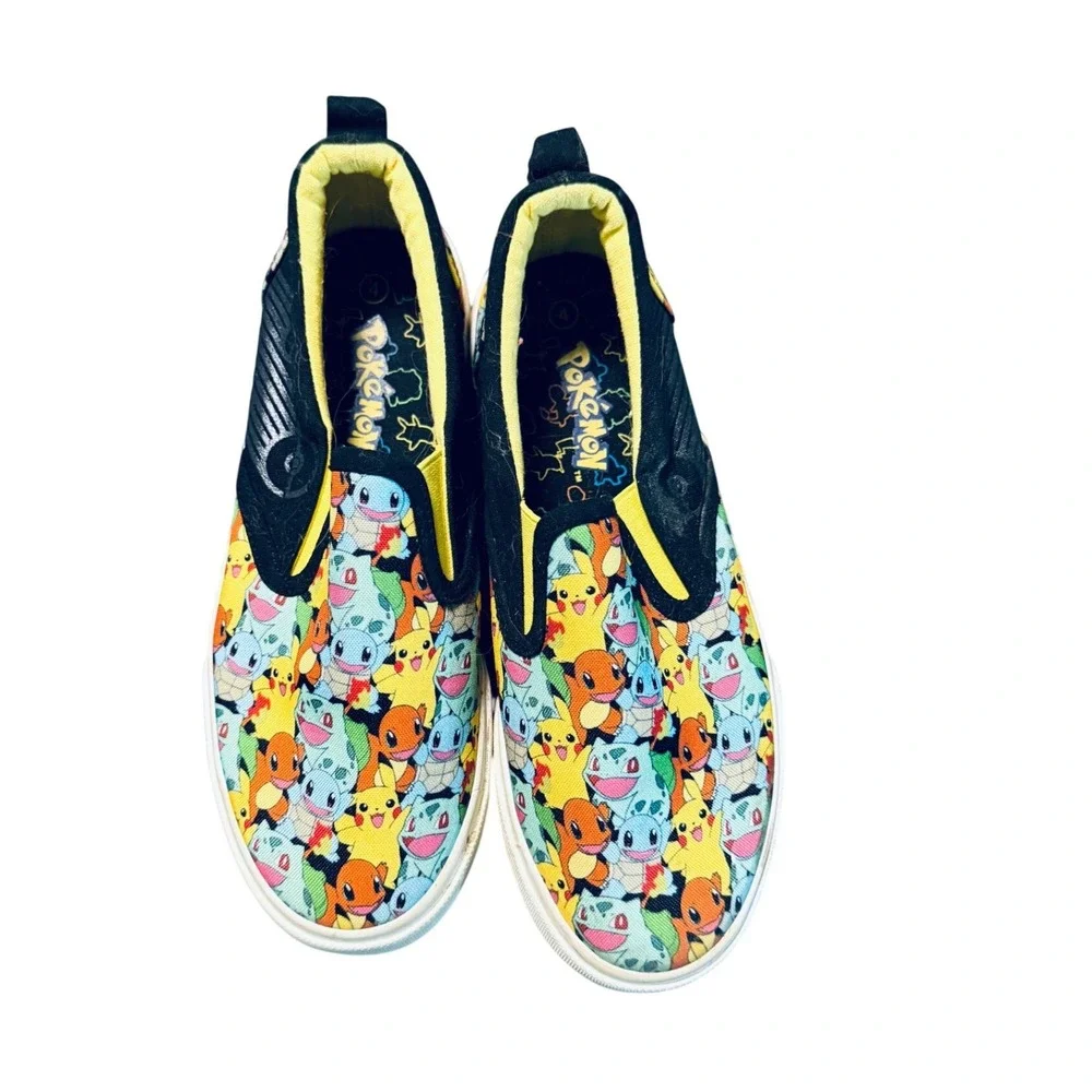 Ground Up‎ Size 4 Youth Kids Pokémon Slip On Canvas Sneakers Shoes Pikachu